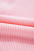 Pink Ribbed Knit Scalloped Edge Side Pockets Buttoned Cardigan
